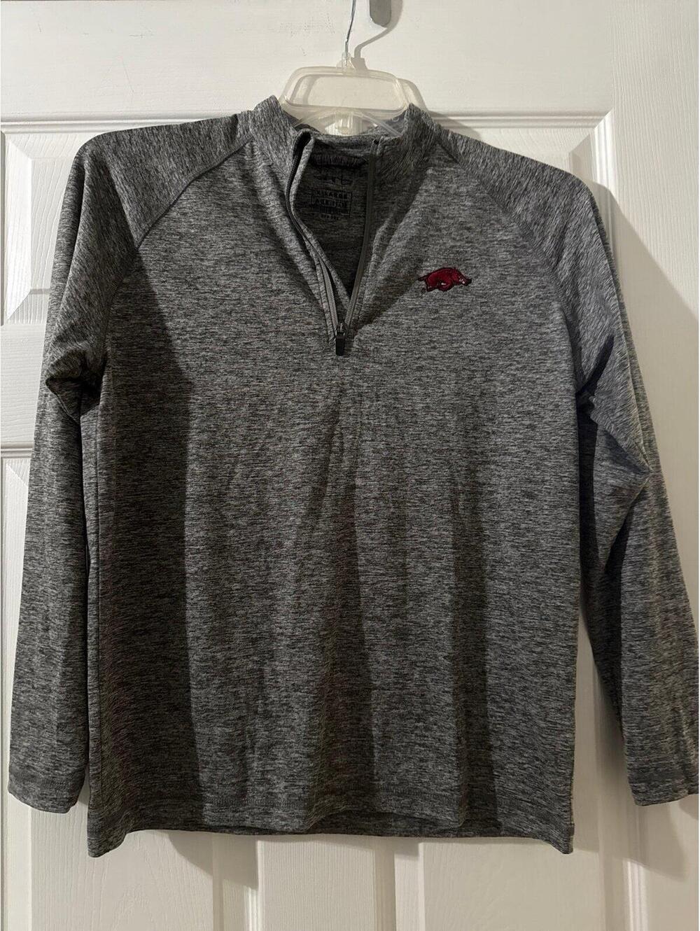 GARB Arkansas Razorbacks Youth XL Gray 1/4 Zip Athletic Pullover